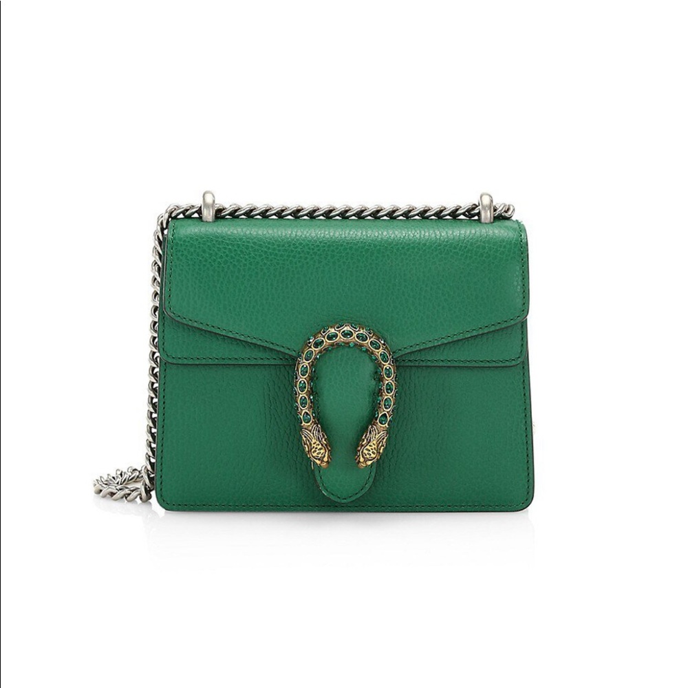 Gucci Emerald Green Mini Dionysus Leather Bag